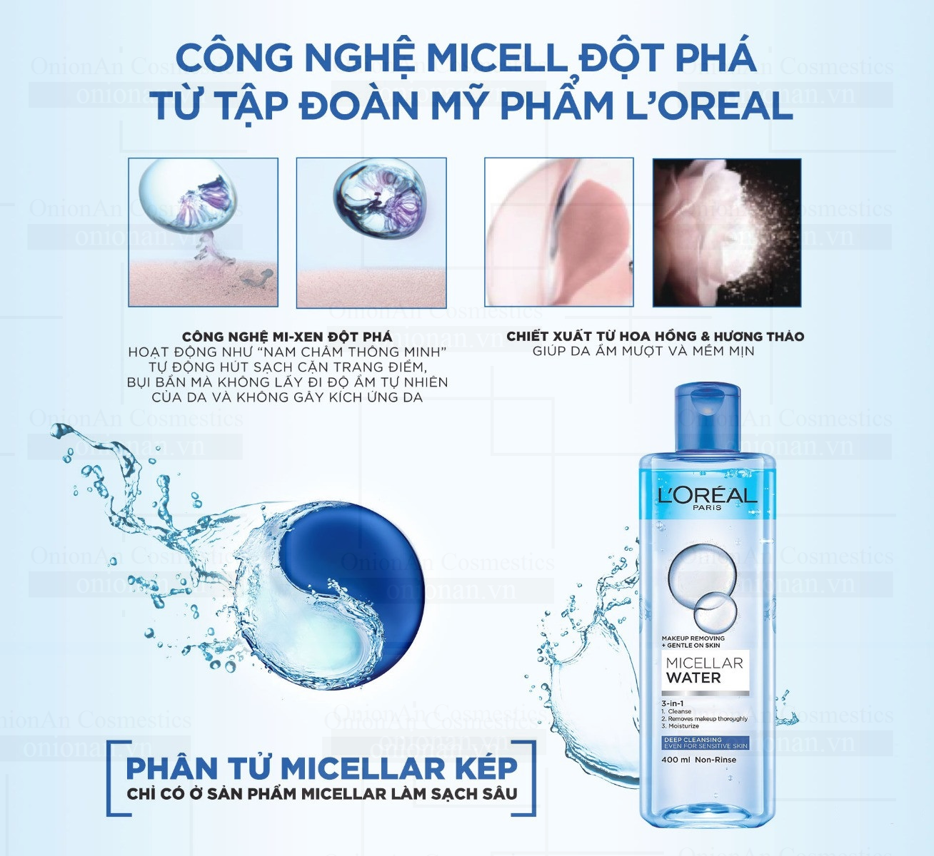 Nước Tẩy Trang L&rsquo;Oreal Paris 3 In 1 Micellar Water